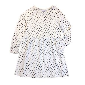 Old Navy Girls Size L 10/12 White Black Polka Dot French Terry Skater Dress